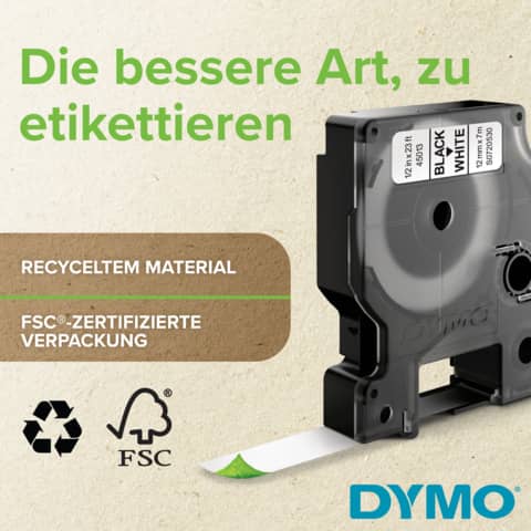 Nastro per etichettatrici Dymo D1 19 mm x 7 m nero/bianco S0720830